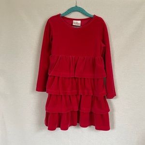 HANNA ANDERSSON VELVET RUFFLED DRESS Sz 110/5T